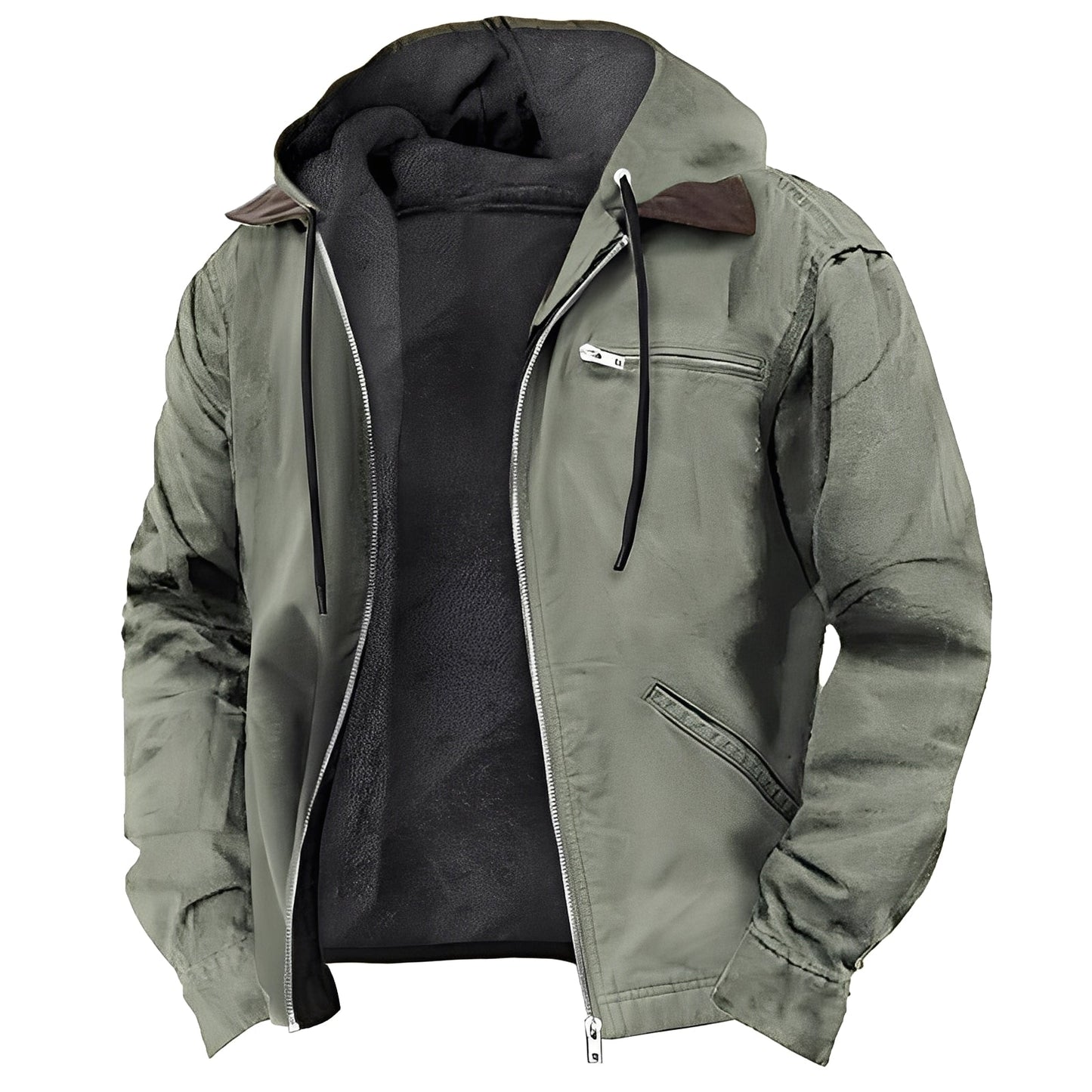 Street-Wave Hooded Outdoor Jacket for Men Windproof Rain-Resistant with Urban Sport Fit