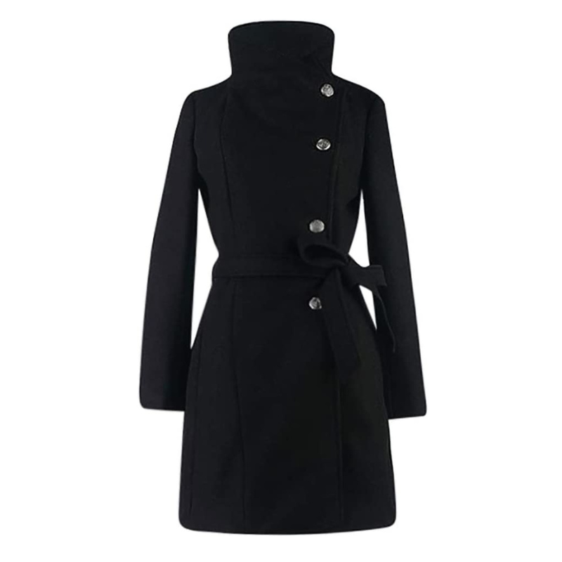 Street-wave Lova Women Wool Coat Timeless Warmth Belted Silhouette Elegant Winter Wardrobe