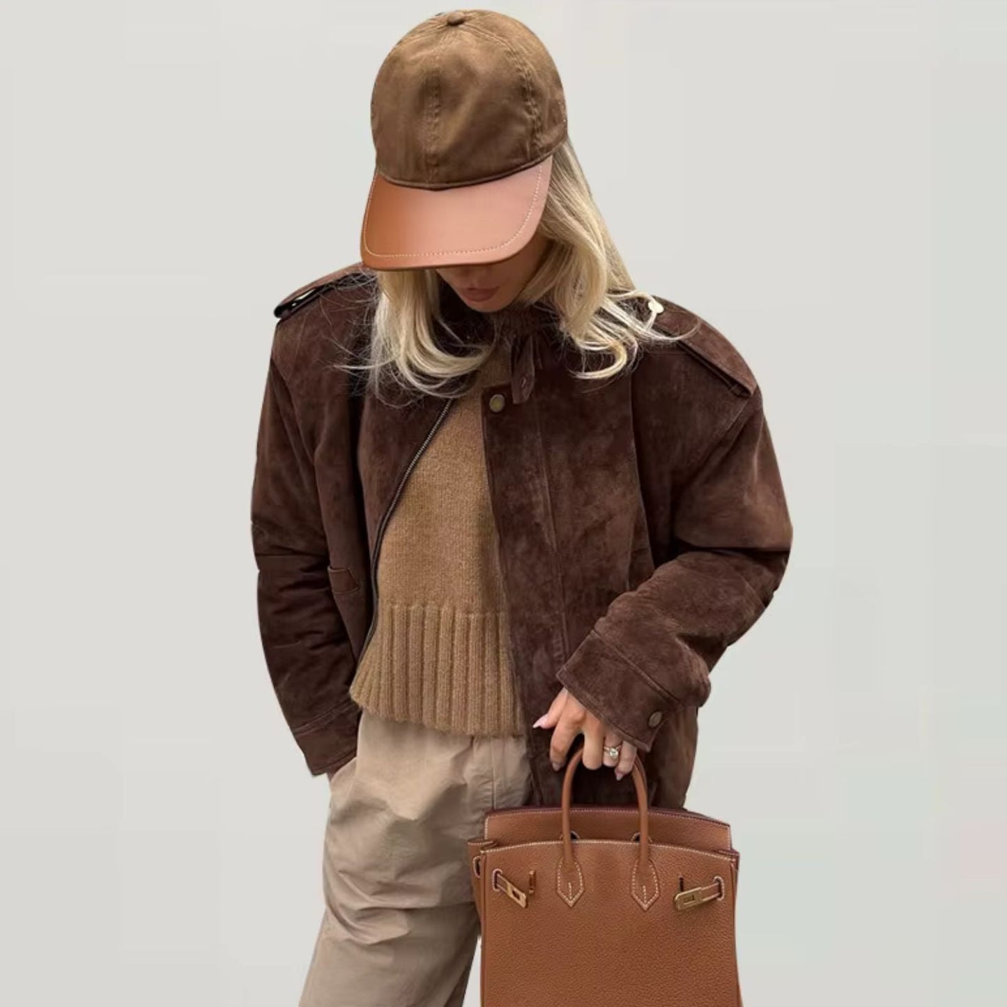 Streetwave Oversized Suede Jacket for Plus Size Women, Soft Premium Feel, Vintage Streetwear