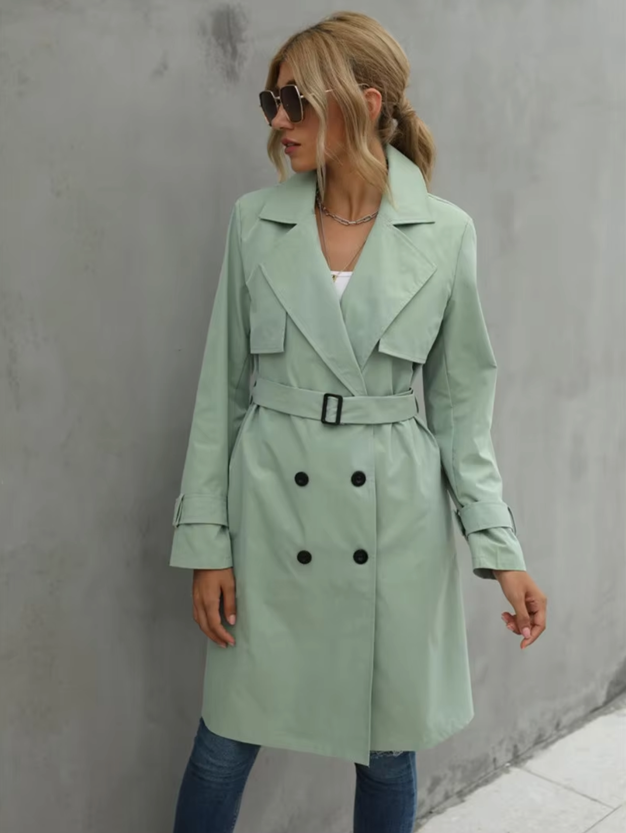 Street Wave Beatrice Women Double Breasted Trench Coat Timeless Versatile
