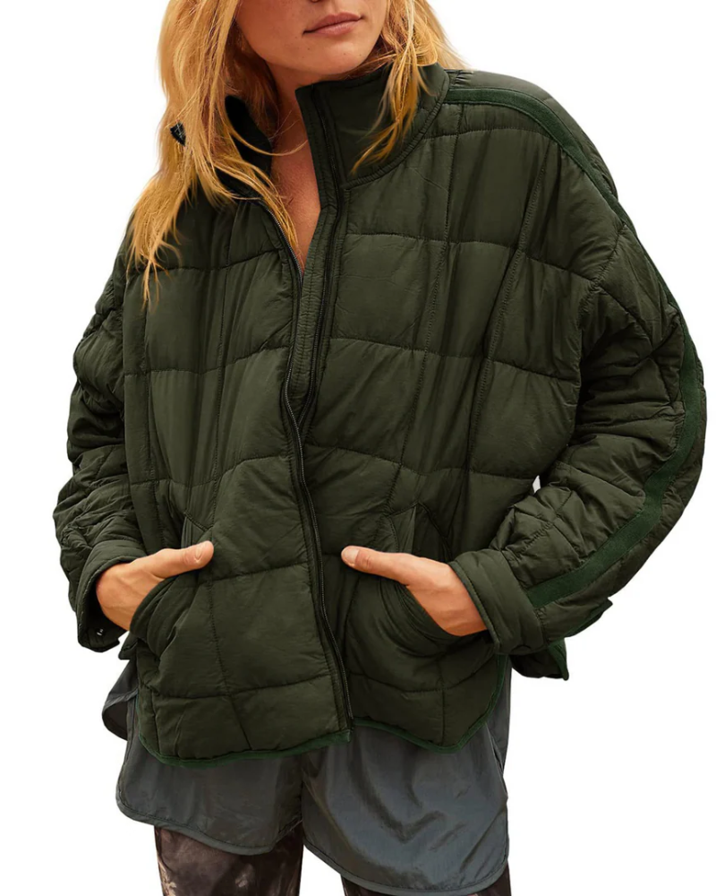 Street Wave Lightweight Compact Zip Puffer Jacket For Women Cloudlike Warmth And Modern Comfort