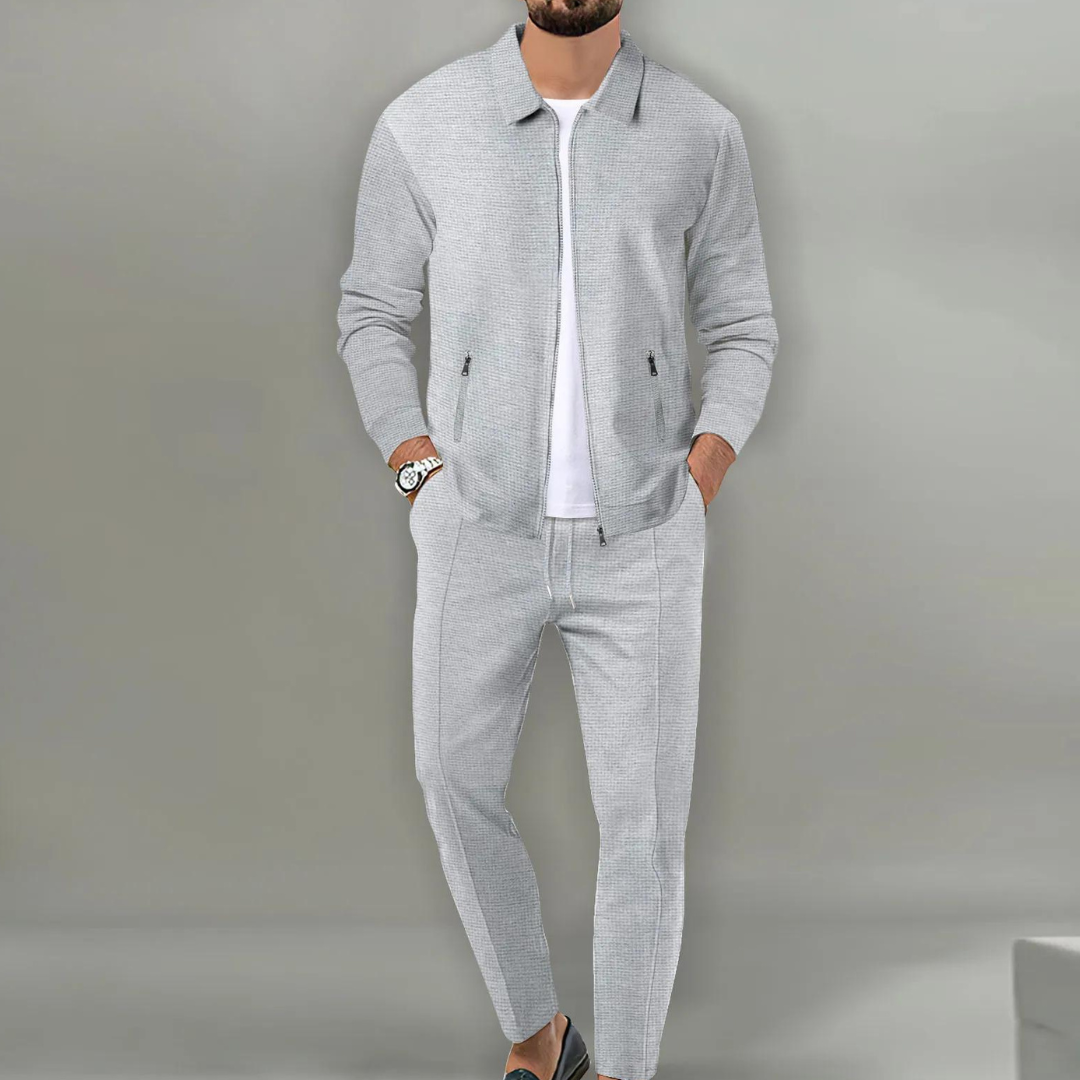 Streetwave Slim Fit Suit Set For Men Elegant Comfortable Monochrome Style Versatile Everyday Essential For Confident Men