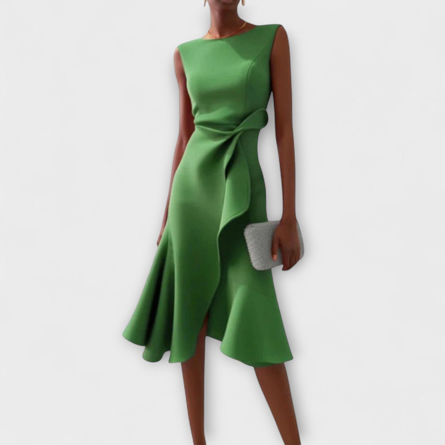 Street-Wave Adeline Cocktail Dress With Asymmetrical Ruffle Midi For Women