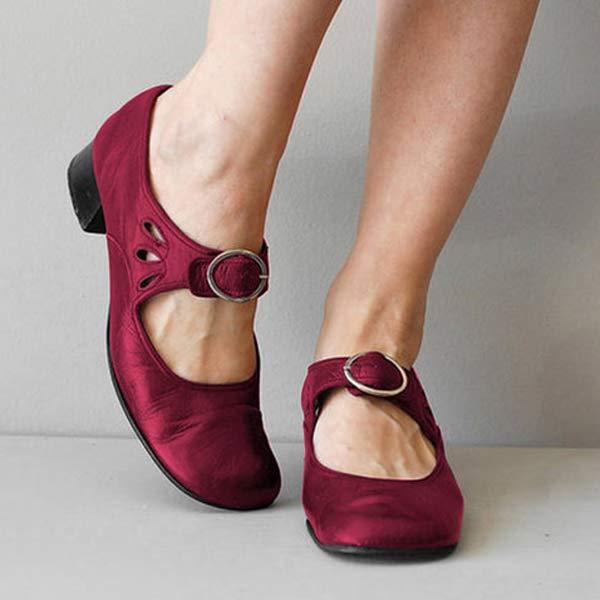Beatrice Leather Wedge Sandals With Orthopedic Buckle For Women Street Wave All Day Comfort