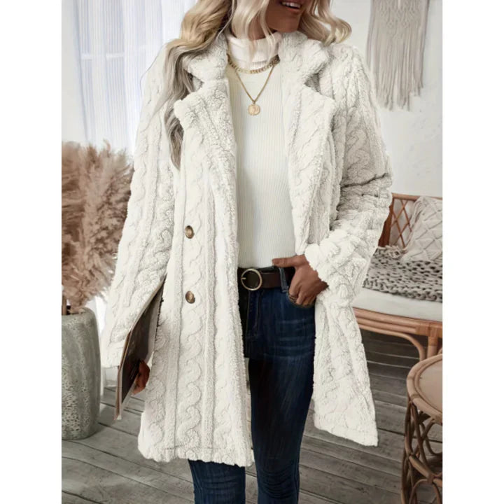 Street-wave Women's Knitted Coat For Warmth And Style Luxurious Cable Knit Cardigan Coat