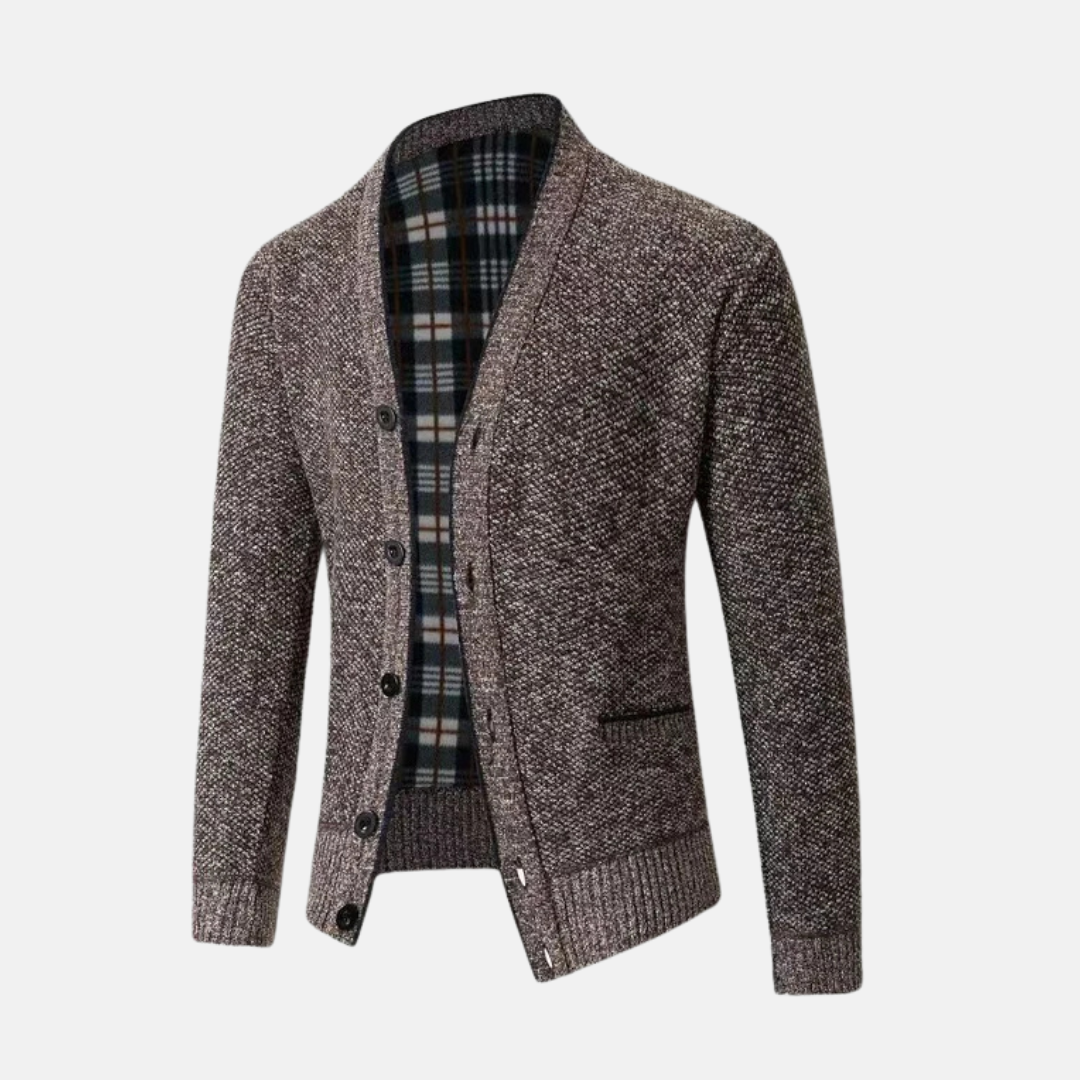 Men's Knitted Cardigan Wool Blend Slim Fit V Neck Button Front Pockets Casual Sweater For Men Street-Wave