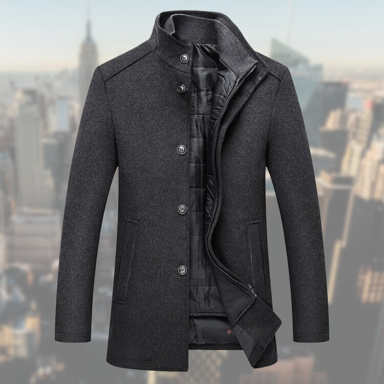 Street-Wave Mens Coat With Vest Lining Timeless Elegance Premium Materials For Modern Men