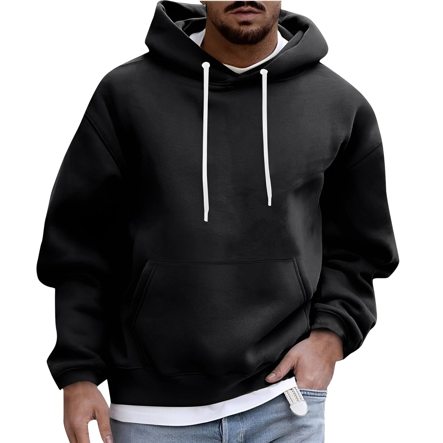Street-wave Mens Hoodie With Kangaroo Pocket For Everyday Comfort And Modern Style