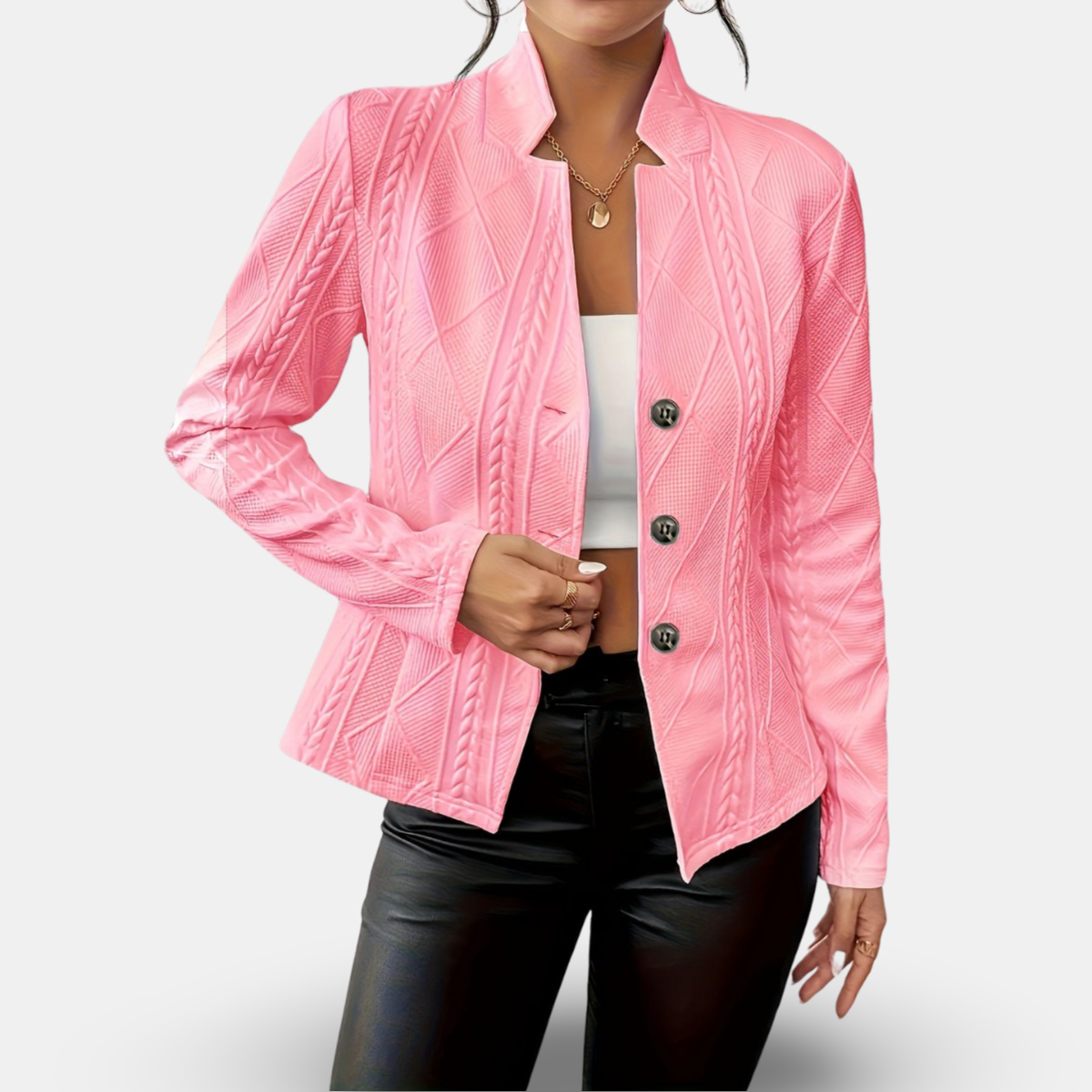 Street-Wave Tailored Quilted White Jacket For Women Elegant Versatile Blazer For Everyday Chic