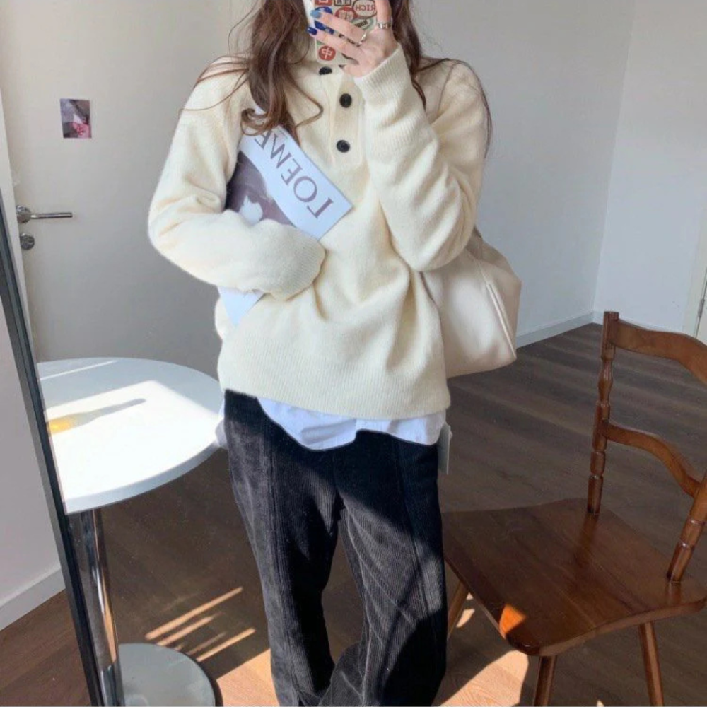 Street-wave Womens Knit Sweater Soft Cozy Warm Breathable Classic Fit For Layering Everyday Wear