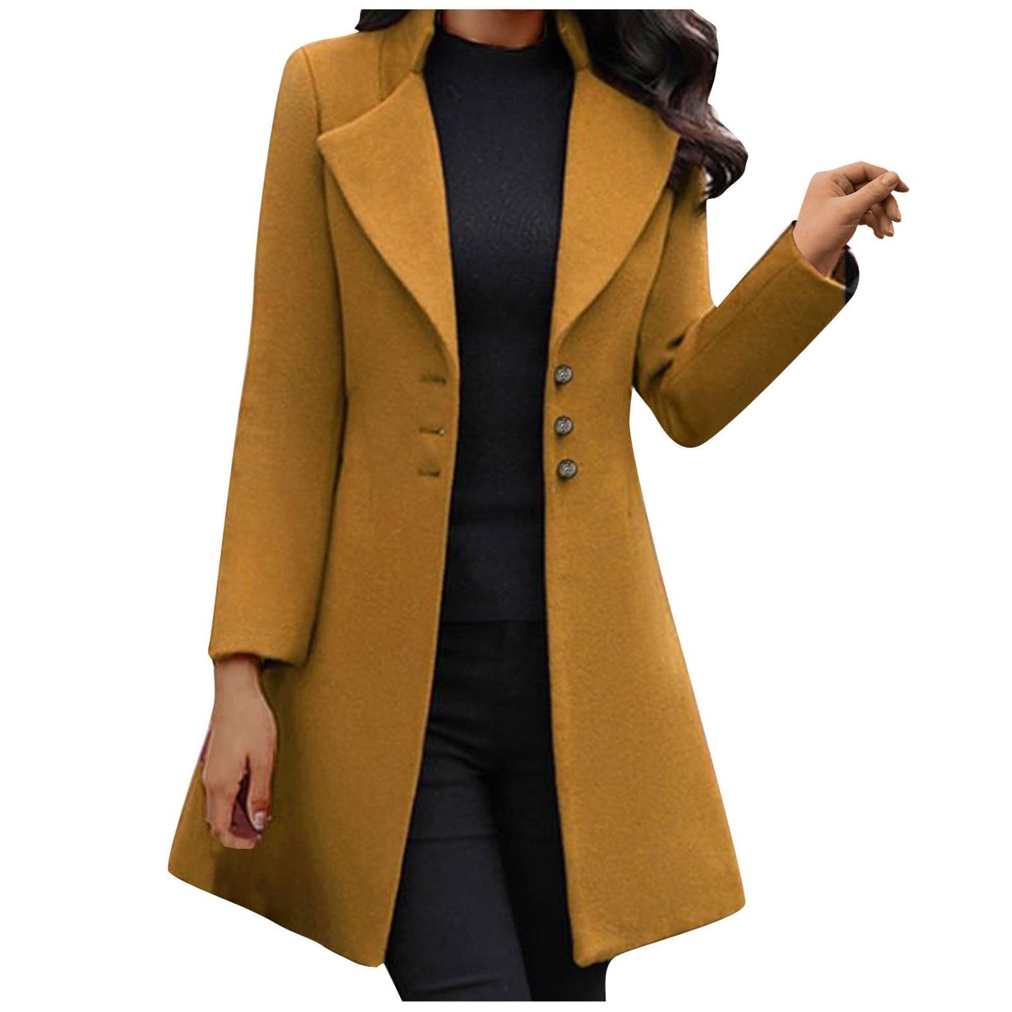 Street-wave Italian Long Sleeve Jacket For Women Chic Tailored Coat With Four Front Buttons