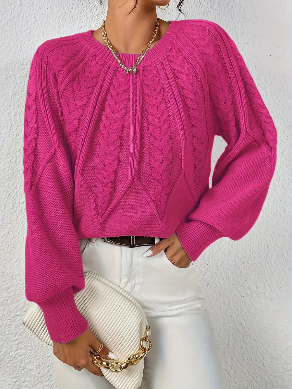Women's Knitted Sweater with Lightweight Design and Versatile Style