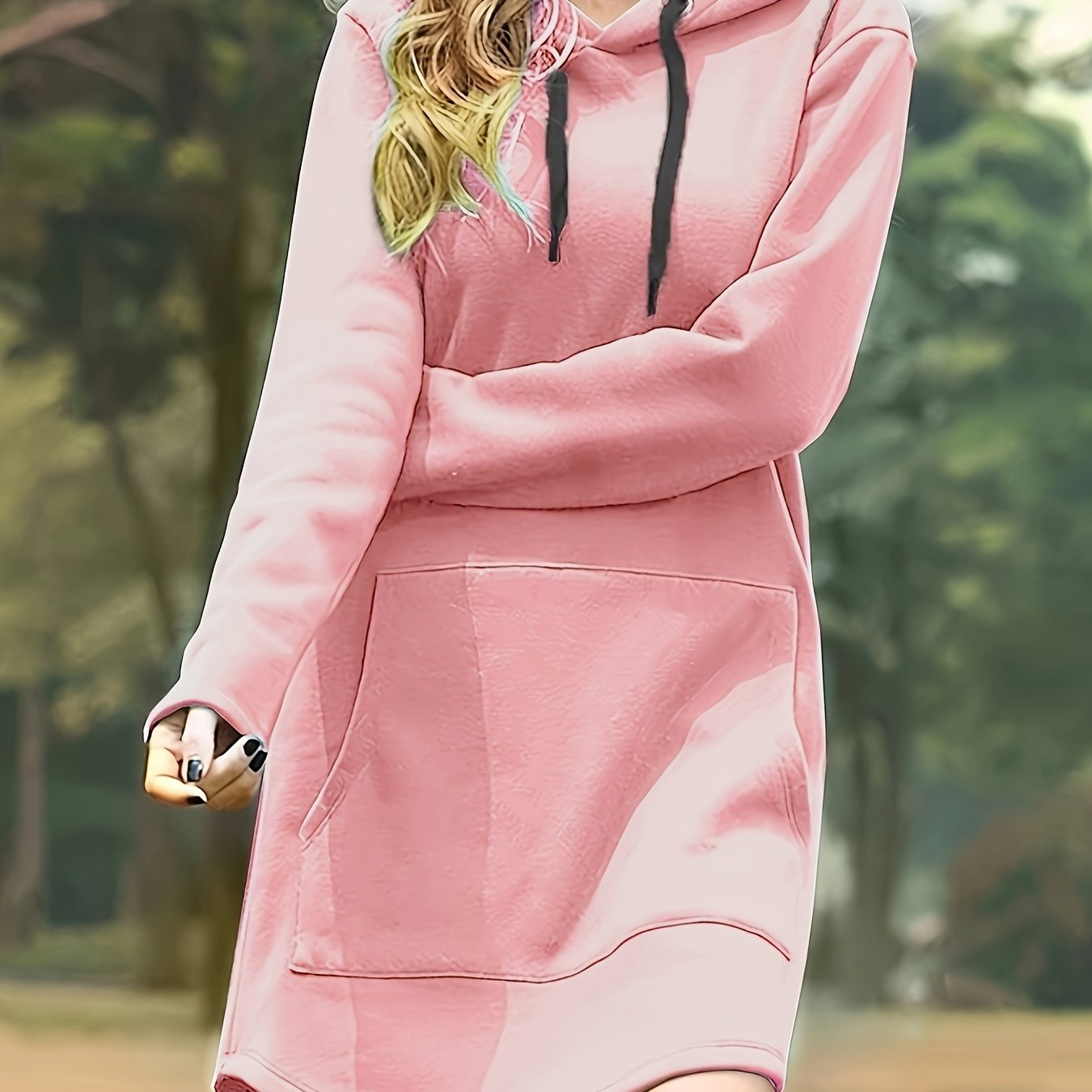 Streetwave Pink Hoodie Dress For Women Minimalist Casual Comfort Flattering Fit Effortless