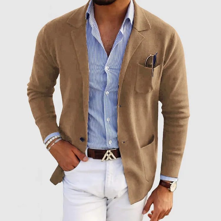 Street-Wave Men's Blazer Elegant Versatile Button Front Jacket For Smart Casual Professionals