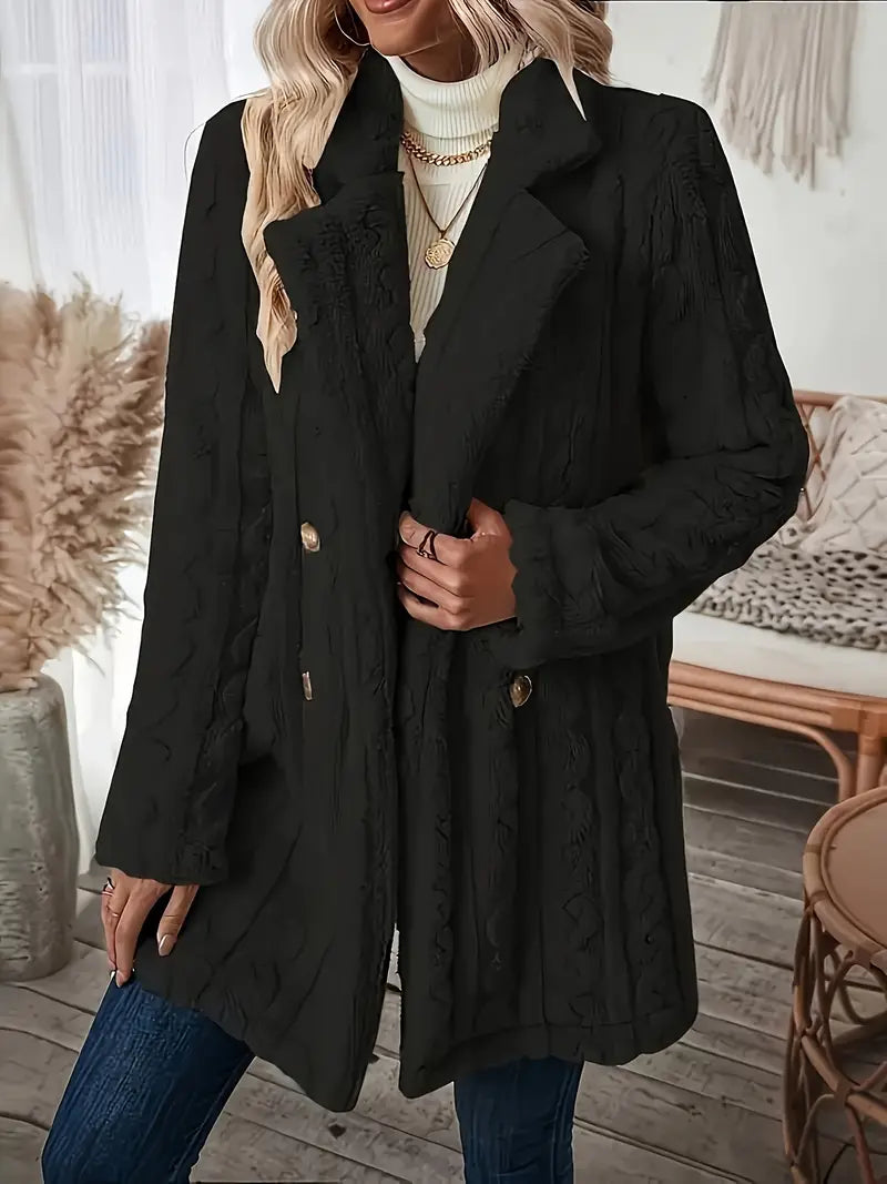 Street-Wave Thermal Coat For Women Soft Cozy Warmth With Long Sleeves Chic Outerwear