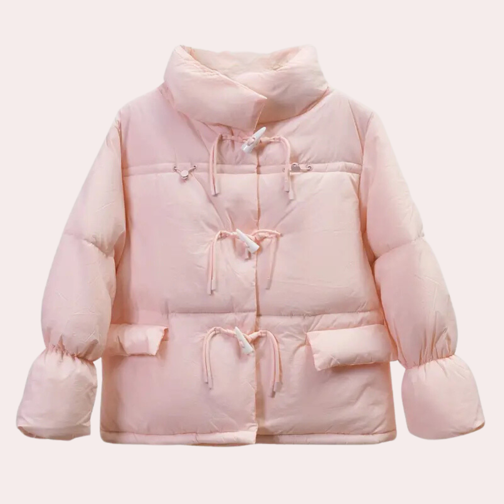 Street-wave Pink Puffer Winter Jacket For Women Warm Insulated Coat With Cozy Fit And Trendy Style