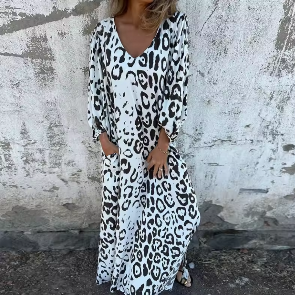 Women's Spring Dress with Flowing Design and Lightweight Fabric