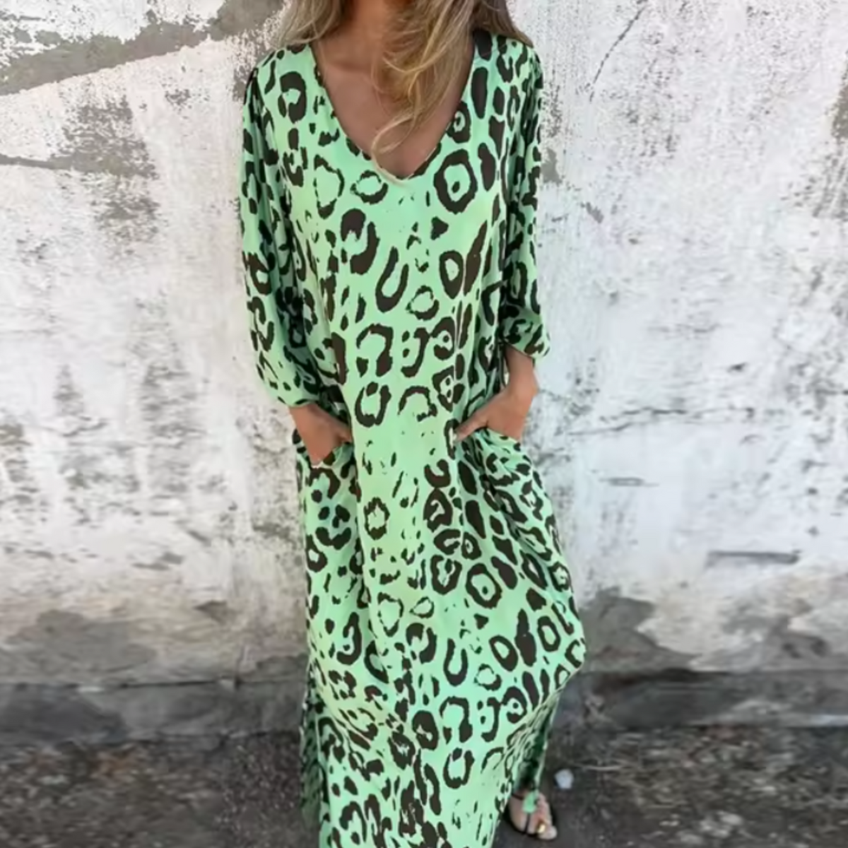 Women's Spring Dress with Flowing Design and Lightweight Fabric