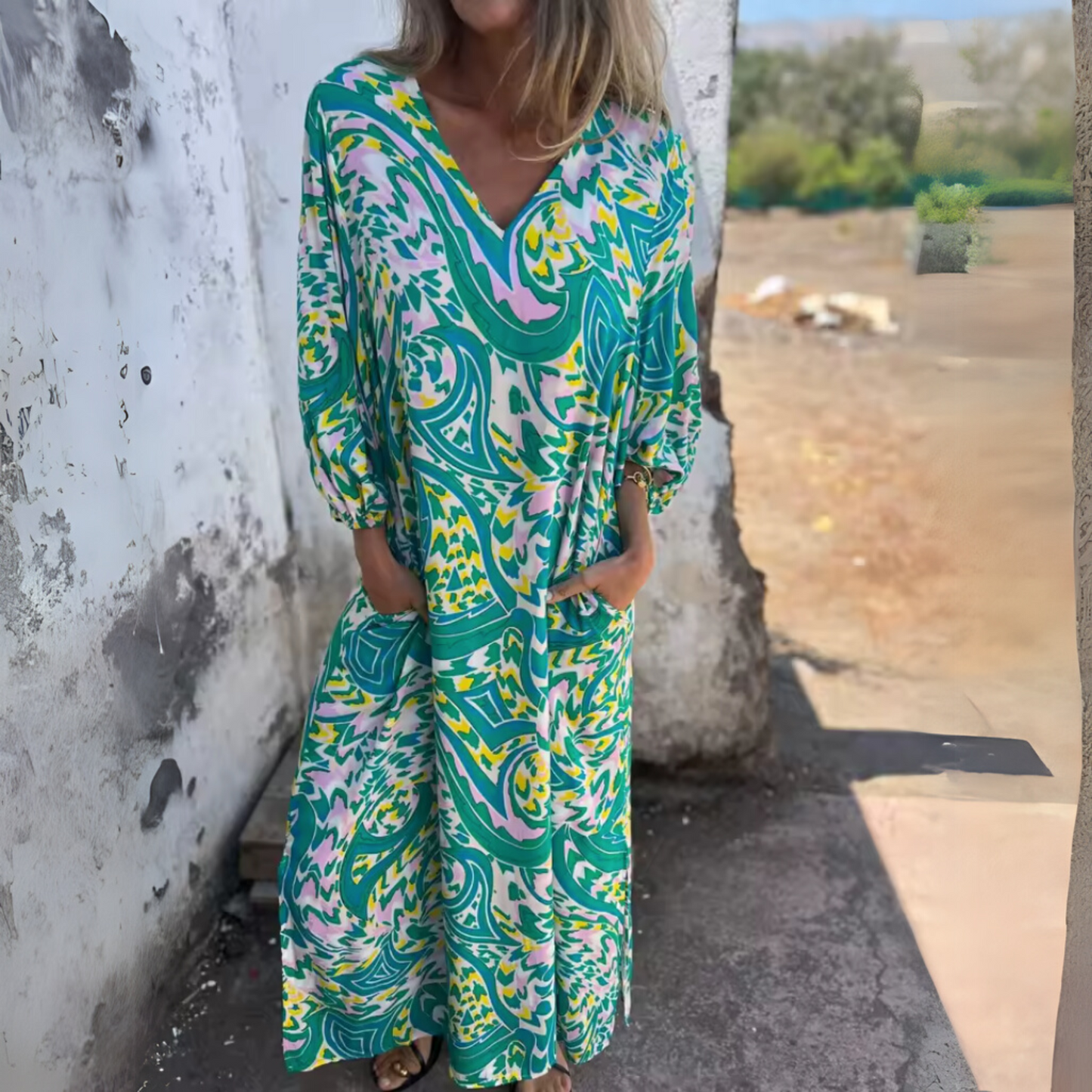 Women's Spring Dress with Flowing Design and Lightweight Fabric