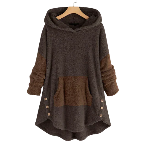 Street-Wave Hooded Fleece Poncho Coat For Cozy Comfort Unisex Everyday Wear Soft Plush Fabric For Winter And Fall