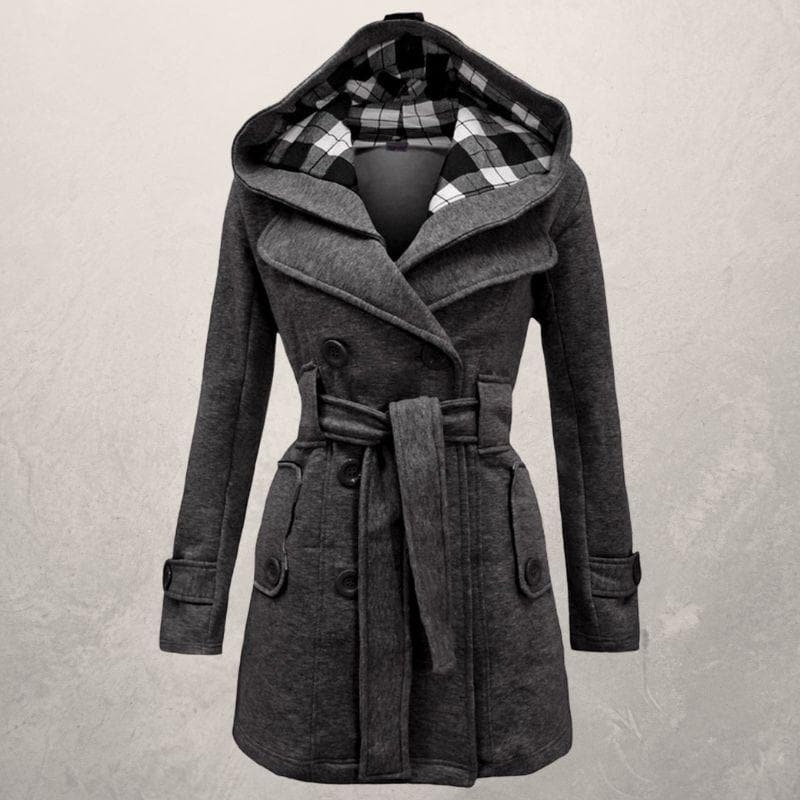 Street Wave Womens Warm Tailored Winter Coat With Belt For Cozy Chic Style For Cold Weather Comfort