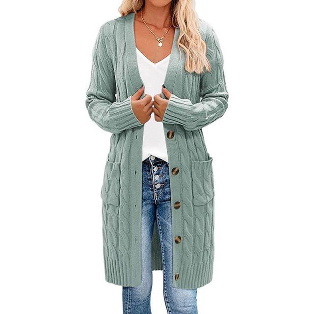 Street-wave Cable Knit Cardigan For Women Long Juliette Style Cozy Warmth And Elegance
