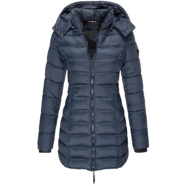 Street-Wave Long Down Jacket For Women With Hood SlimFit Warm Winter Coat Windproof