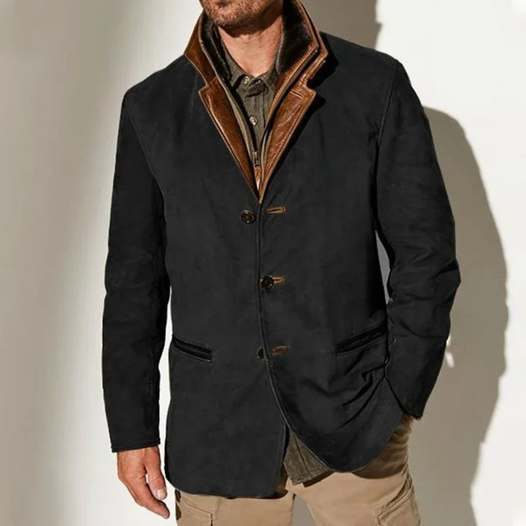 Streetwave Retro Suede Jacket For Men Timeless Fit With Leather Trim Premium Comfort For Style Enthusiasts