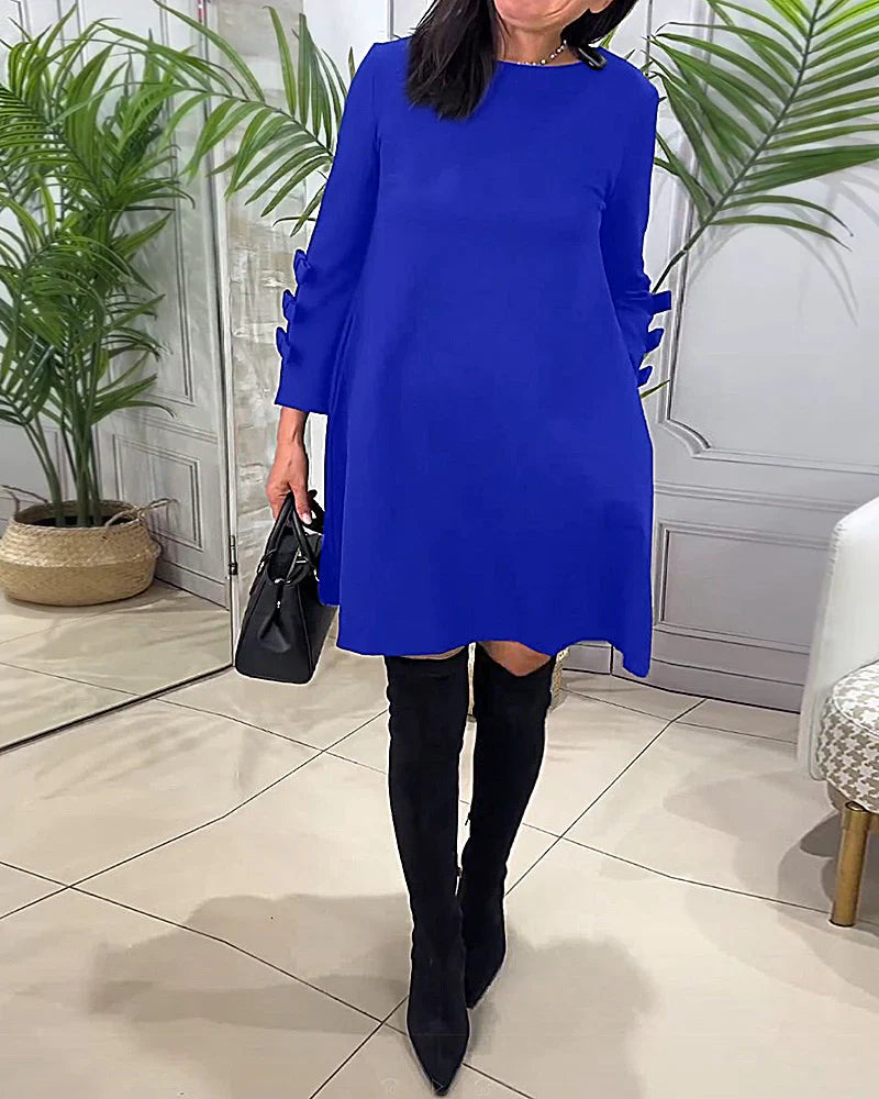 Street Wave Elegant Long Sleeve Dress For Women Flowy Comfort And Timeless Charm