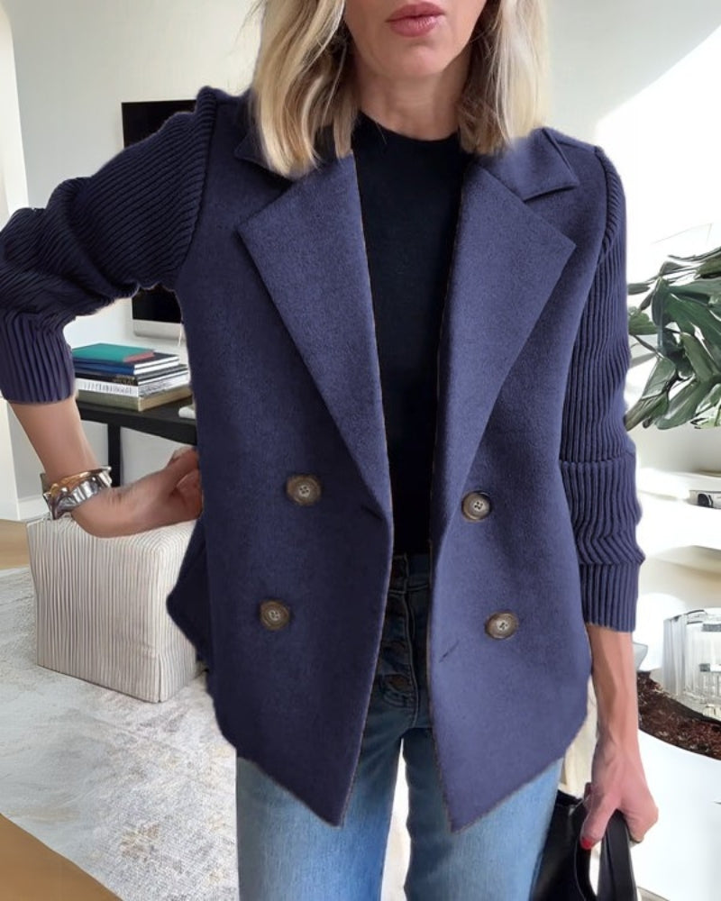 Street-Wave Casual Blazer for Women, Soft Knit Texture, Tailored Fit, Effortless Chic