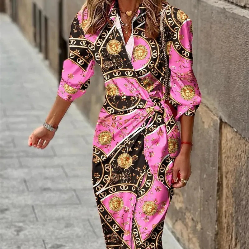 Street Wave Amy Printed Wrap Dress Bold Print For Women