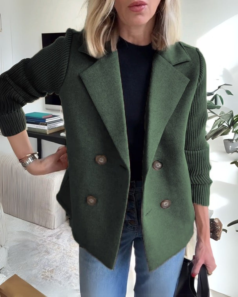 Street-Wave Casual Blazer for Women, Soft Knit Texture, Tailored Fit, Effortless Chic