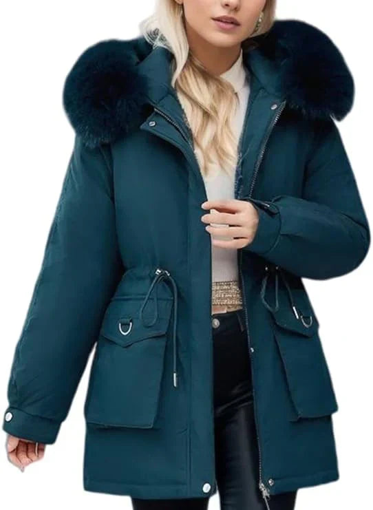 Street-Wave Women's Warm Fur-Lined Winter Coat Insulated Parka For Cold Weather Comfort