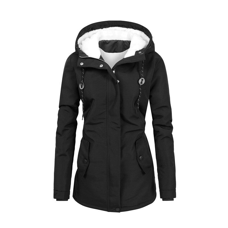 Street Wave Ladies Hooded Fleece Jacket With Soft Cozy Lining For Women Warm And Versatile