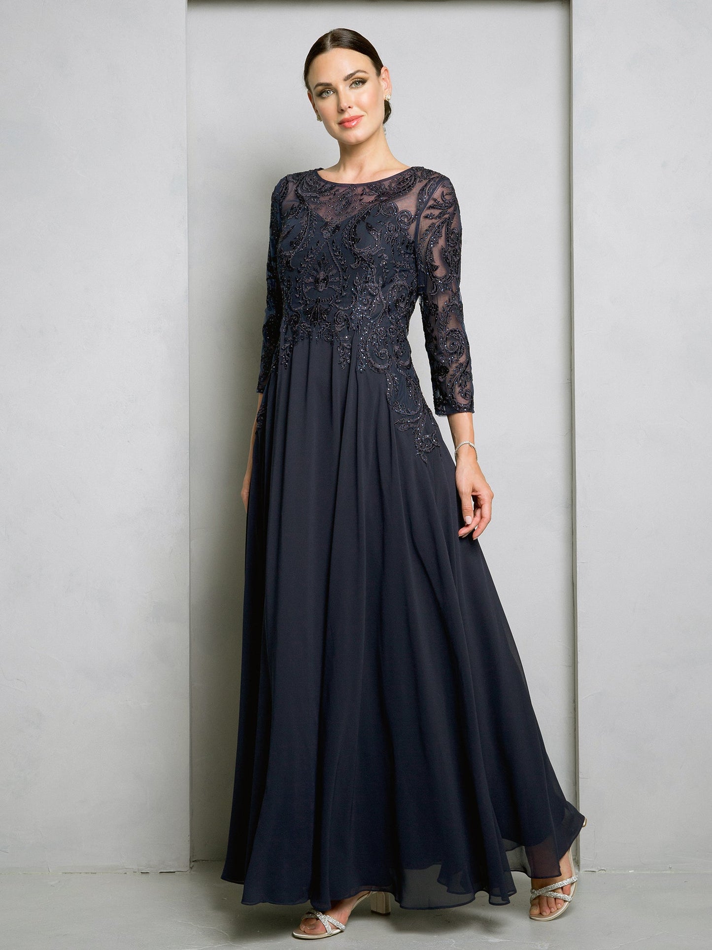 Eva Fashion Mother Of The Bride Dress Chiffon Lace Bodice