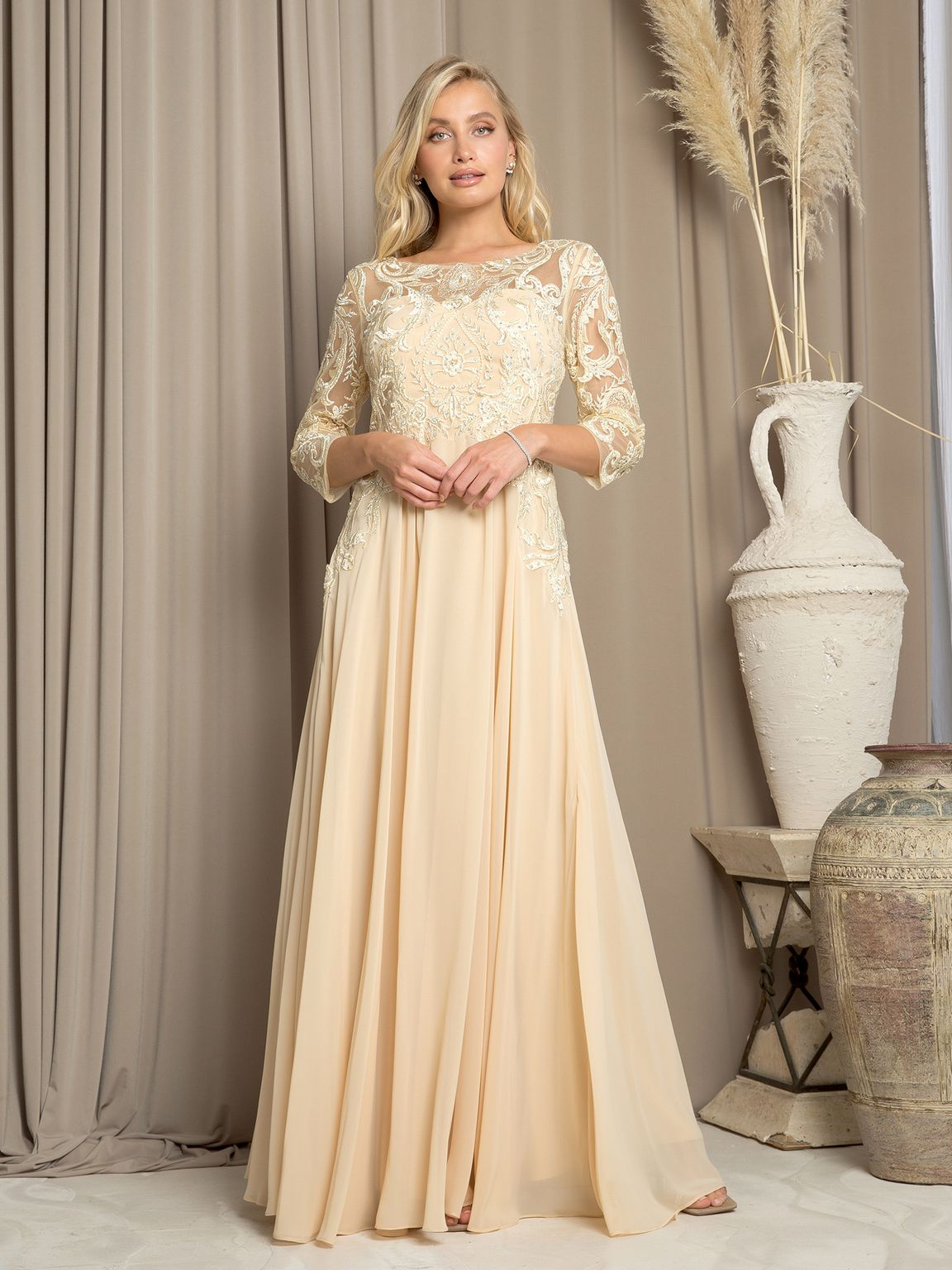 Eva Fashion Mother Of The Bride Dress Chiffon Lace Bodice