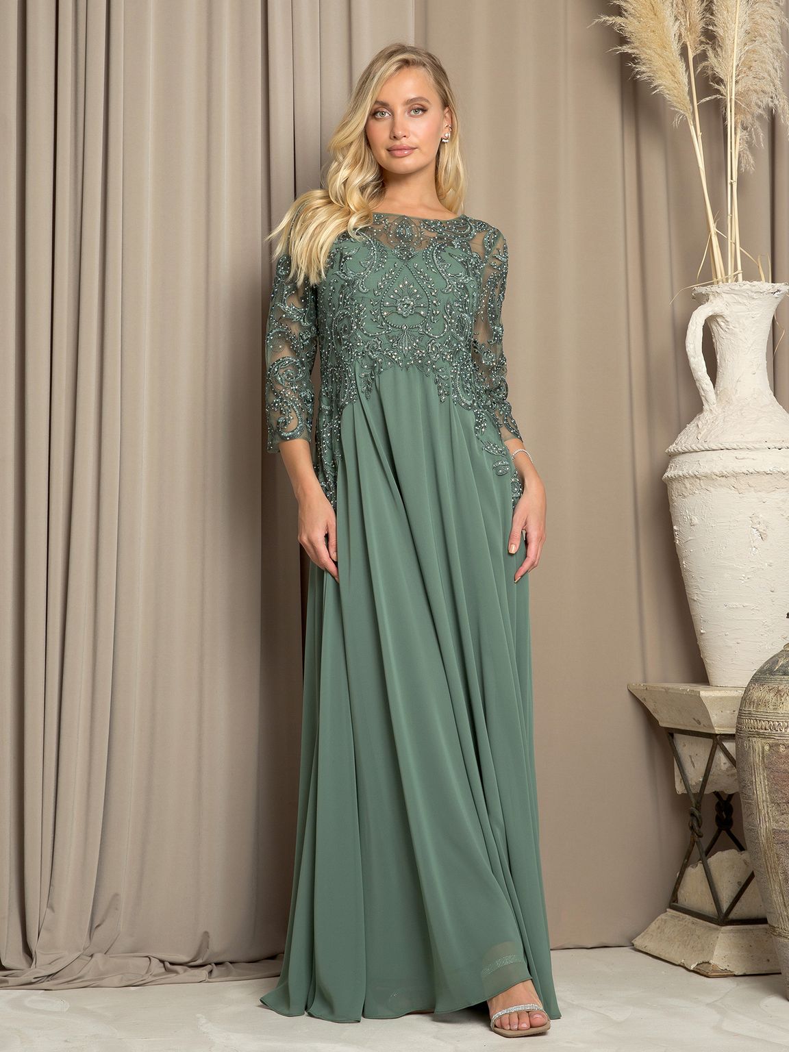 Eva Fashion Mother Of The Bride Dress Chiffon Lace Bodice