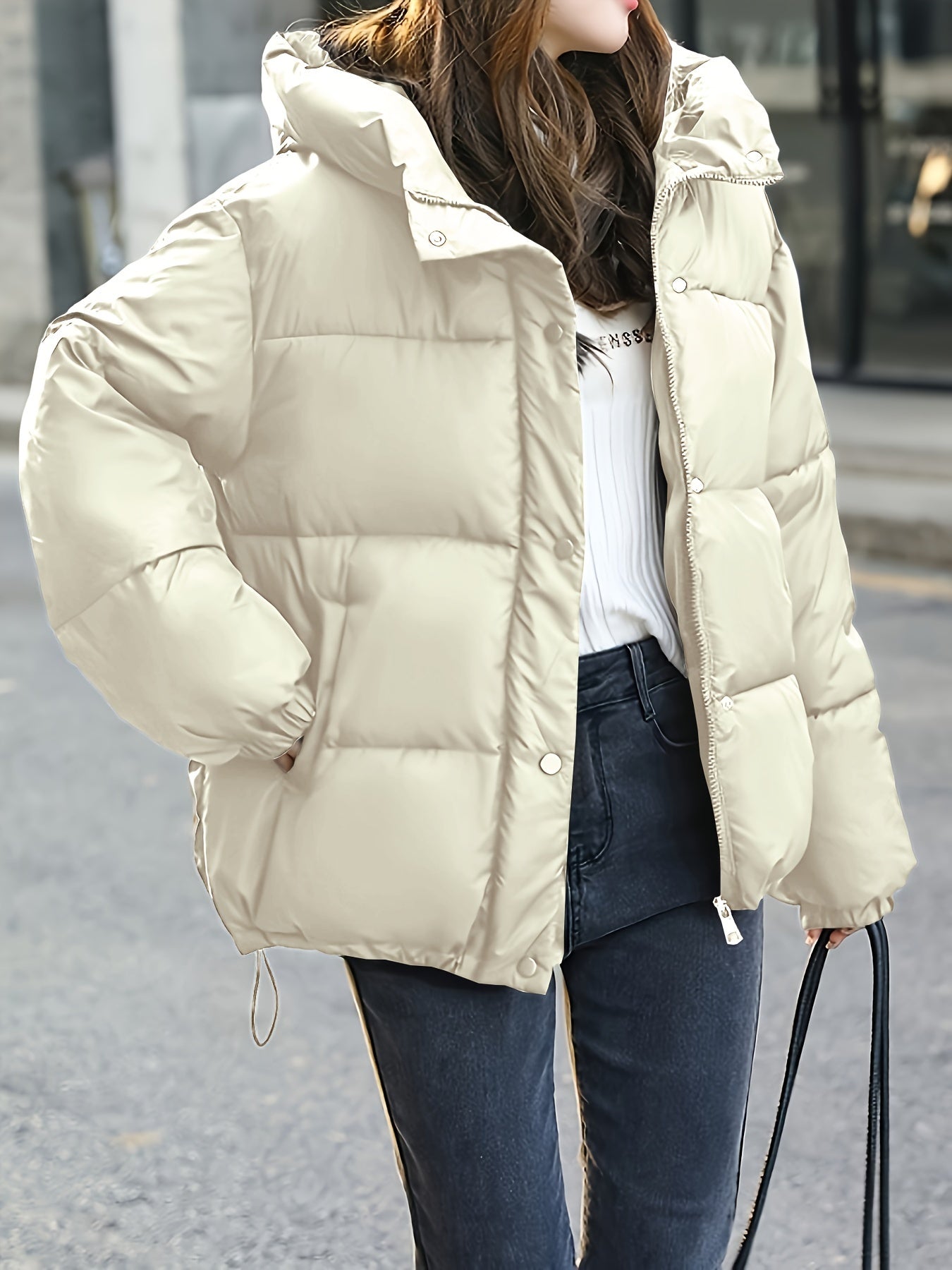 Street-wave Women Puffer Jacket - Lightweight Quilted Warmth, High Collar, Zip Front