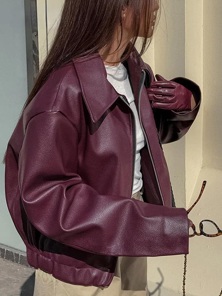 Street-wave | Jacke Aus Kunstleder mit Stylischem Reverskragen und Reißverschlussdetails - Street-wave