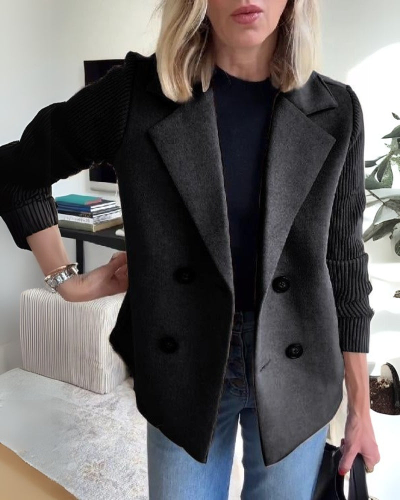 Street-Wave Casual Blazer for Women, Soft Knit Texture, Tailored Fit, Effortless Chic