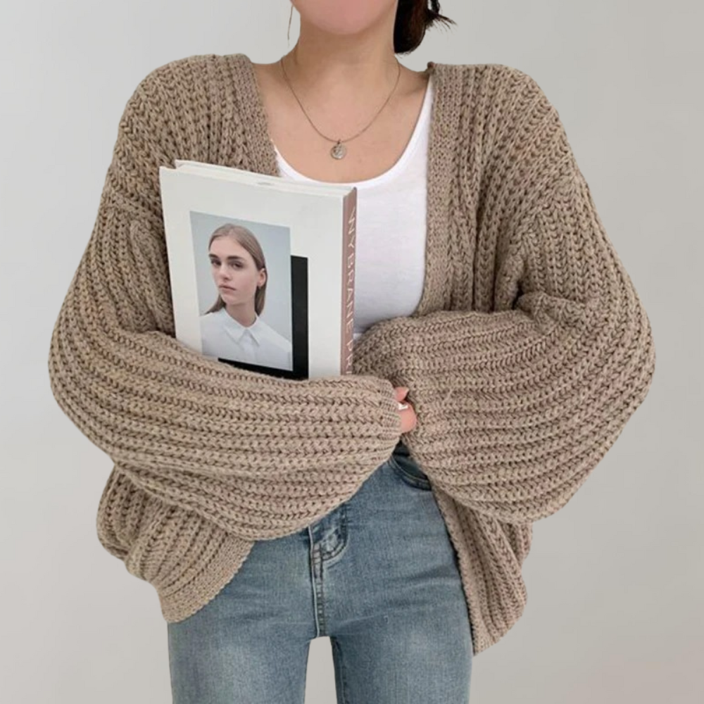 Street-wave Chunky Knit Cardigan For Women Soft Cozy Winter Warmth Relaxed Fit Everyday Wear