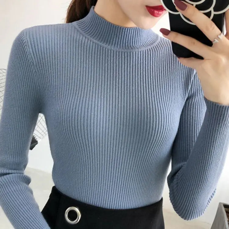 Street-wave Ribbed Wool Sweater for Women With Tailored Fit and Cozy Warmth for All Day Comfort