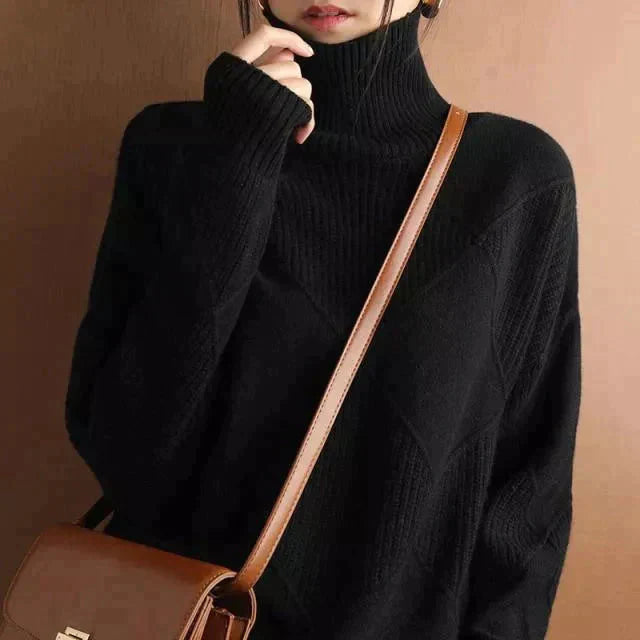 Streetwave Olivia Elegant Turtleneck Sweater For Women With Breathable Comfort And Vintage Design