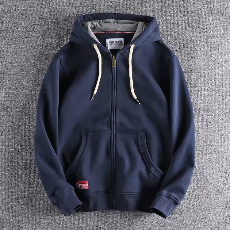 Oscar Cotton Zip Up Hoodie With Relaxed Fit For Men By Street-Wave Soft Fleece Everyday Casual Comfort