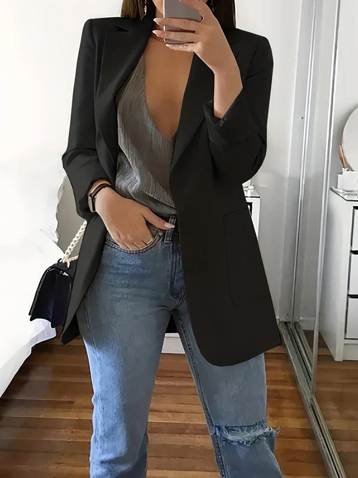 Street Wave Plus Size Blazer Coat For Women Oversized Peach Jacket Casual Chic Comfort