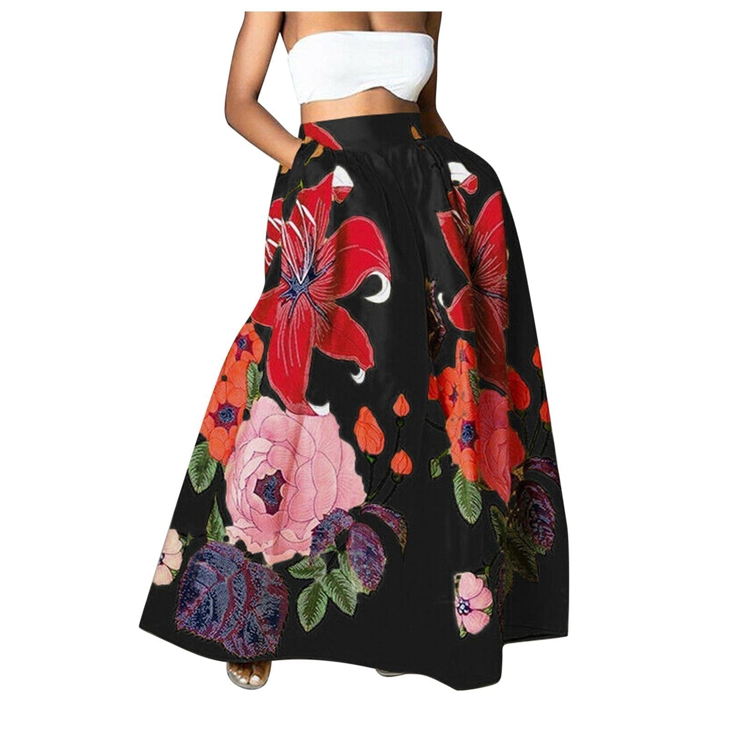 Street-wave Xanthe A-Line Skirt Floral Maxi Elegant Print for Women Versatile Everyday to Evening Wear