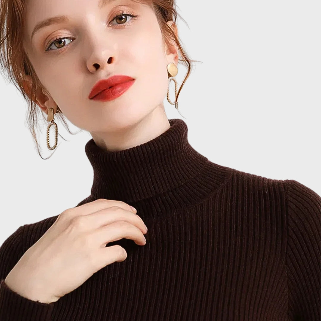 Street-Wave Cashmere Rollneck Sweater For Autumn Women Luxuriously Cozy Turtleneck
