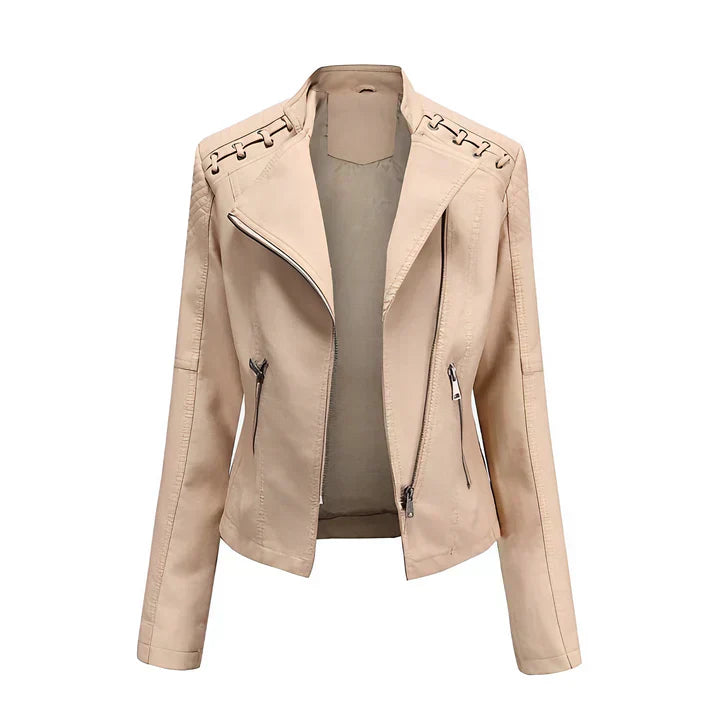 Streetwave Leather Jacket Women Zippered Biker Style Edgy Fashion Premium MustHave For Streetwear Enthusiasts
