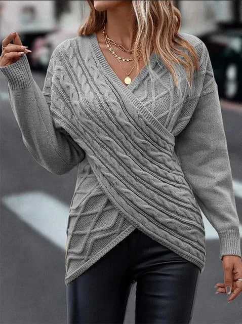 Street-wave Women's Lightweight Knit Pullover V Neck Sweater Breathable Cotton Modal Blend