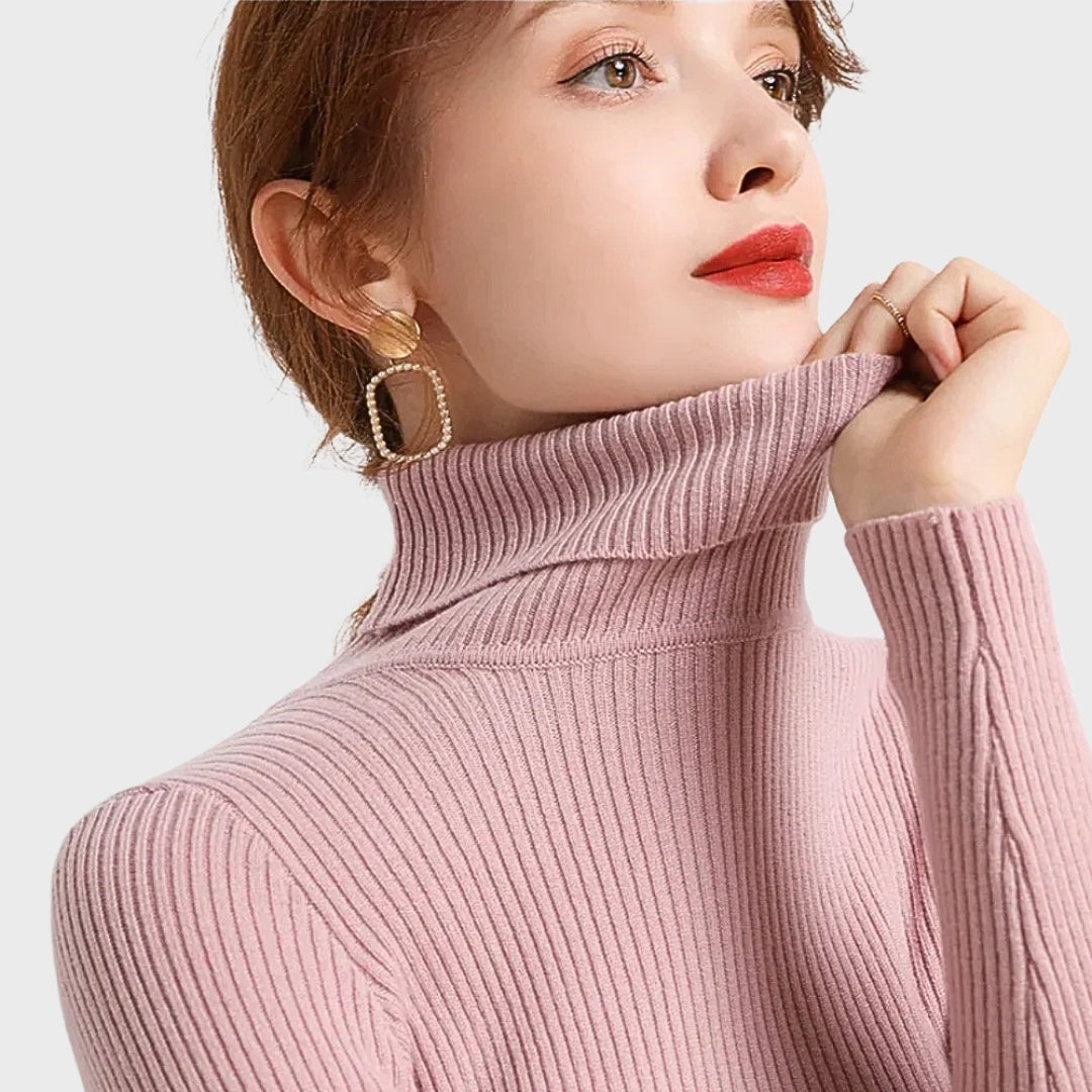 Street-Wave Cashmere Rollneck Sweater For Autumn Women Luxuriously Cozy Turtleneck